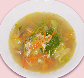しんとり菜と帆立のスープ しんとり菜と帆立のスープ