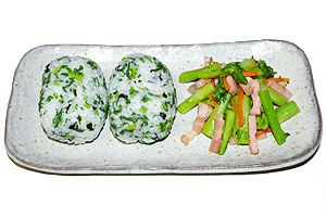 のらぼう菜の茎とベーコンの炒め物 のらぼう菜の茎とベーコンの炒め物