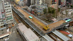 調布駅仮橋上駅舎化工事